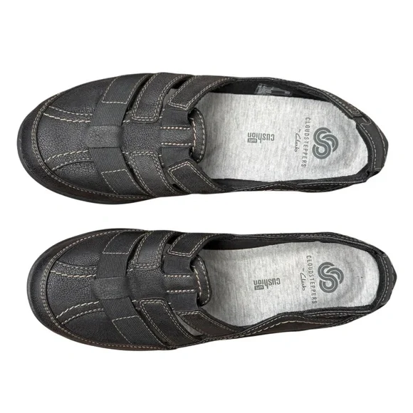 Cloudsteppers by Clarks Dark Brown/Black  Leather Comfort Sandals/shoes size 7 - Picture 6 of 10